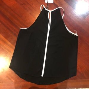 Ro & De sheer black tank top in size large